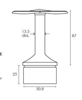 MOD 50 - ROUND 316 STAINLESS STEEL RAIL SUPPORT FIXED CURVED90 Degrees SADDLE